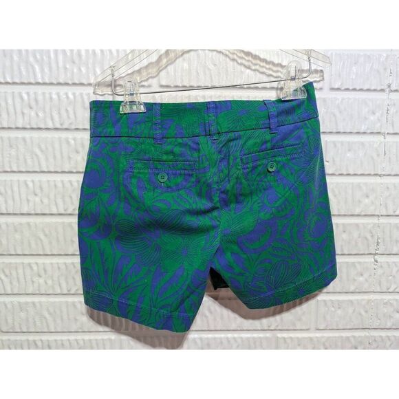Talbots Women's Blue & Green Tropical Floral Pattern Everyday Chino Shorts Size - Picture 4 of 5